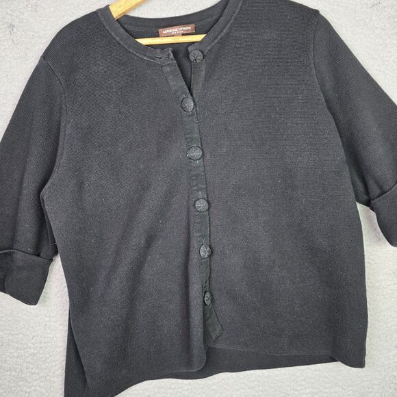 Adrienne Vittadini Black Cardigan with 3/4 Sleeves - Picture 3 of 14